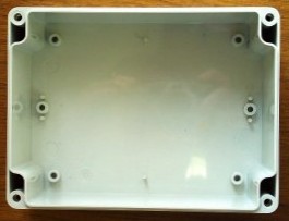 View into sealed housing of Model BOX Wall-Mount Enclosure, which allows 1/8 DIN instruments to be bulkhead mounted.