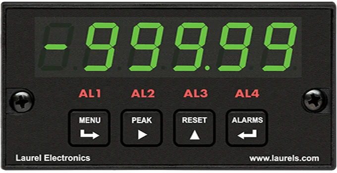 Laurel Electronics Panel Meter L10000C427C RTD Temperature Meter, Cu10 10 Ohm Copper RTD, -100 to 260°C, Green LED Digits, 85-264 Vac Power