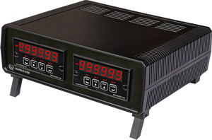 Benchtop meter case with two 1/8 DIN cutouts