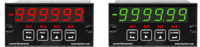 Two Laureate meters by Laurel Electronics, Inc.