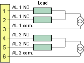 Wiring of dual contact relays for digital panel meters and counters